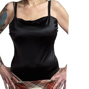 Sz.XL*Fashion Nova*Black Satin Bodysuit--Snap-Crotch